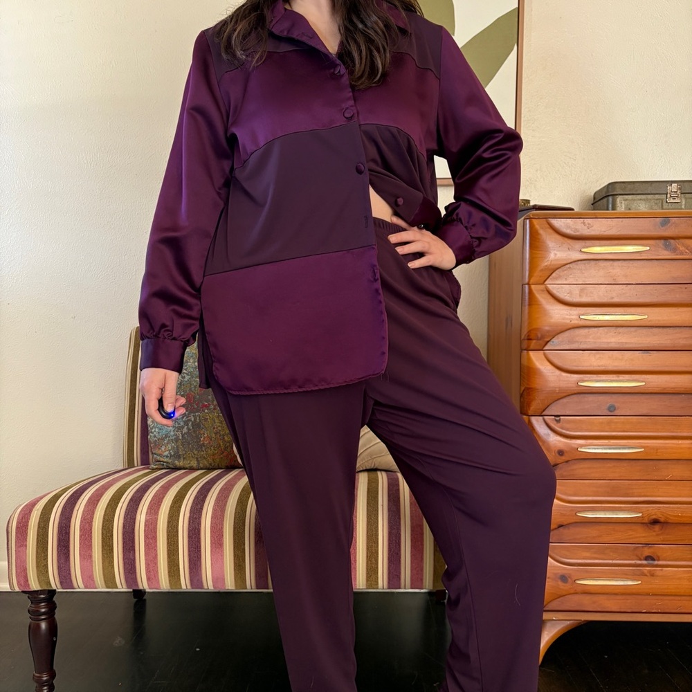 90s Delta Burke Purple 2 Piece Loungewear Plus Size